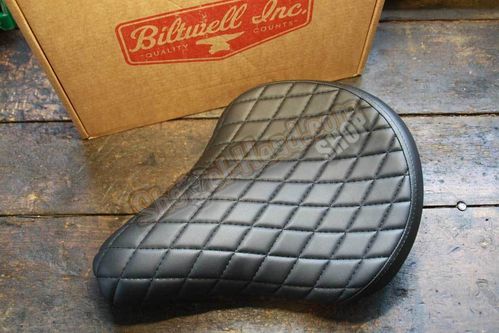 Biltwell Solo Seat, Diamond-Stitch, black, custom use