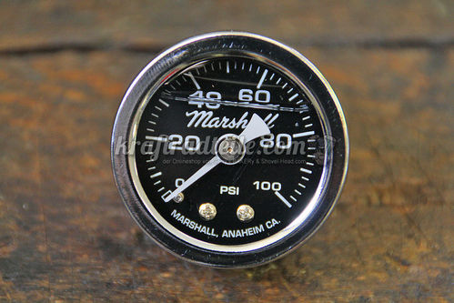 Marshall Instruments Oil Pressure Gauge, 0-100 PSI, chromed