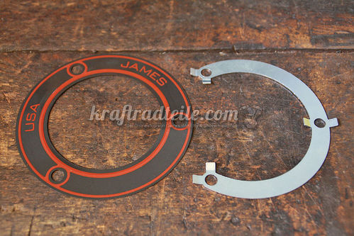 Gasket and Lockplate, inner Primary to Engine, Early Shovel 65-69