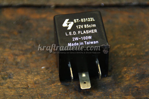 Turn Signal Flasher Relay, 12V, 2-100W, LED & Regular Signals