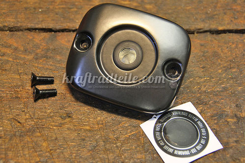 Master Cylinder Cover with Sight Glass, Softail® & Dyna® 96-05 / Touring 96-04 / XL 96-03